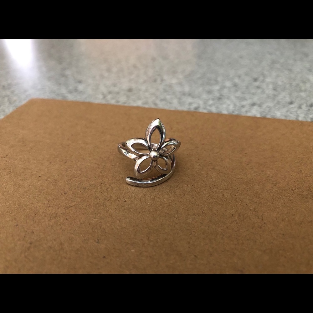 Sterling flower wrap ring